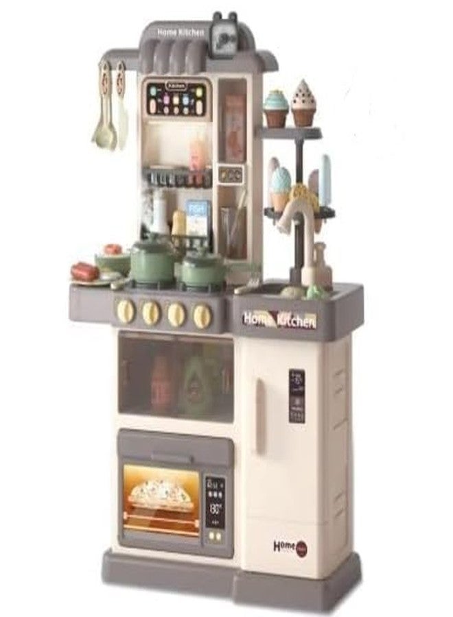 CIRBOX 38 Pcs Big Pretend Play Kitchen Set for Kids with Real Steam, Lights & Sounds | Sink, Water Flow, Utensils & Cooking Accessories | Color May Vary - Image 1